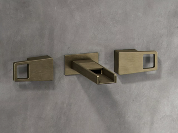 EDGE - 3 hole wall-mounted waterfall washbasin tap by The Watermark Collection - view 3